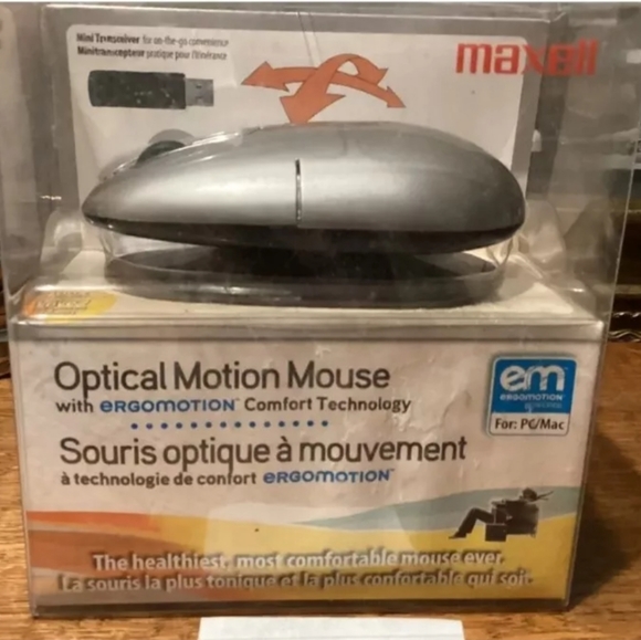 Maxell optical motion mouse w/ ergomotion comfort Technology open box - Picture 1 of 5